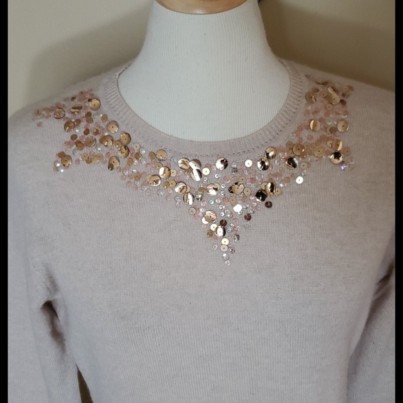 Lu Lu Lame khaki cashmere sweater - Picture 2 of 5